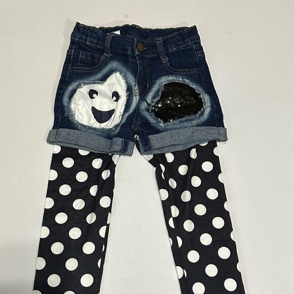 Smiley Face 3 piece outfit (Tag Size Lg) Size 4T - Picture 4 of 10